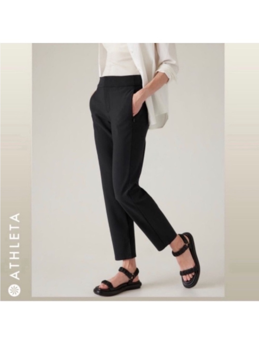 Athleta Stellar Skinny Trouser Pants Black Tailored Fit 982872 Women’s Size 4